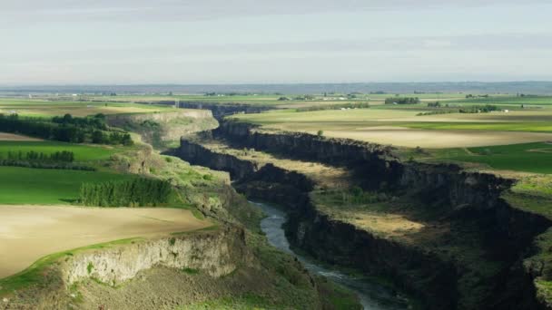 Aerial landbrugsjord Snake River Valley Idaho USA – Stock-video