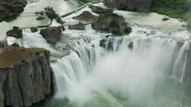 Vista aérea Twin Falls Shoshone Park cachoeira EUA — Vídeo de Stock