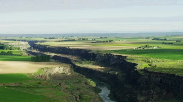 Aerial view Snake River Valley agriculture Idaho Amerikai Egyesült Államok — Stock videók