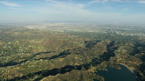 Aerial view Santa Monica mountains Los Angeles California — Stockvideo