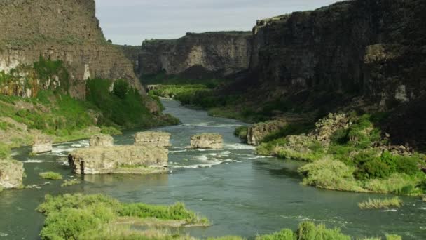 Letecký pohled Údolí Hadí řeky kaňon Idaho USA — Stock video