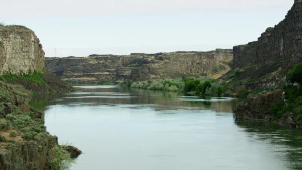 Vista aérea Snake River valle cañón Idaho EE.UU. — Vídeos de Stock