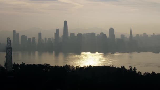 Luchtverontreiniging door rook veroorzaakt door bosbrand — Stockvideo