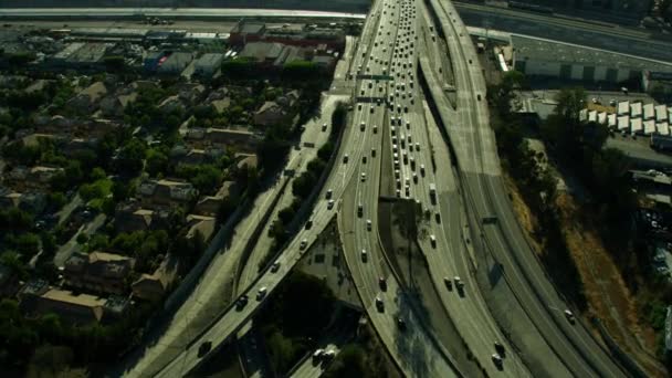 Vista aérea de la ciudad de Los Ángeles Freeway California USA — Vídeos de Stock