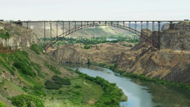 Aerial Twin Falls Perrine Bridge Snake River Amerikai Egyesült Államok — Stock videók