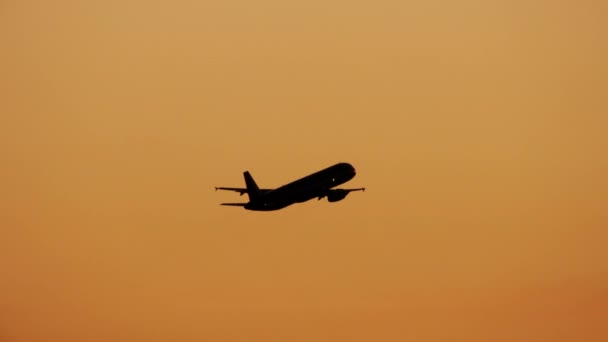 Silueta de aviones de visión aérea en vuelo Los Ángeles — Vídeo de stock