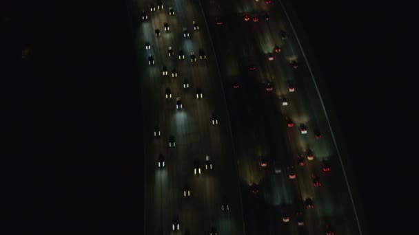 Vista aérea al atardecer Viaje nocturno a Los Ángeles — Vídeo de stock
