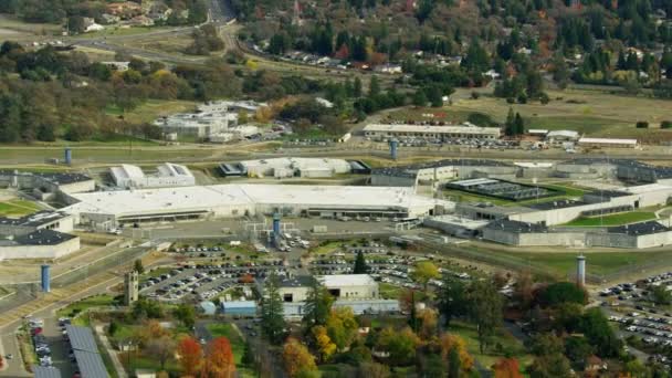 Vista aérea Prisão de Folsom Presos encarcerados EUA — Vídeo de Stock