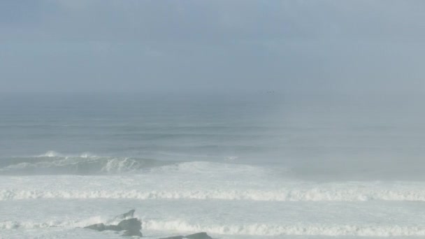 太平洋海面上的空中浪涌向美洲 — 图库视频影像