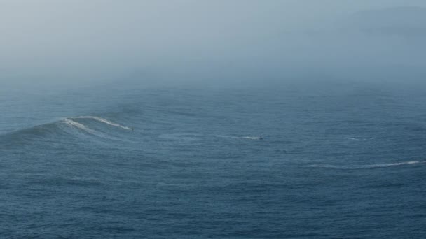 Surfisti aerei in superficie Pacific Ocean Mavericks USA — Video Stock