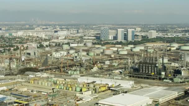 Letecký pohled El Segundo ropná rafinérie Los Angeles — Stock video