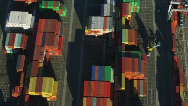 Αεροφωτογραφία Χώρος αποθήκευσης εμπορευματοκιβωτίων στο λιμάνι του Λος Άντζελες — Αρχείο Βίντεο