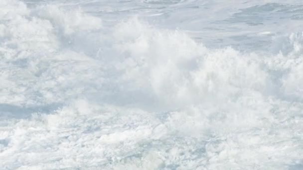 Aerial extreme waves crashing Pacific Ocean Mavericks USA — Stock Video