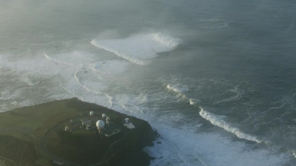 Flygbilder Mavericks Pillar Point Harbor California America — Stockvideo