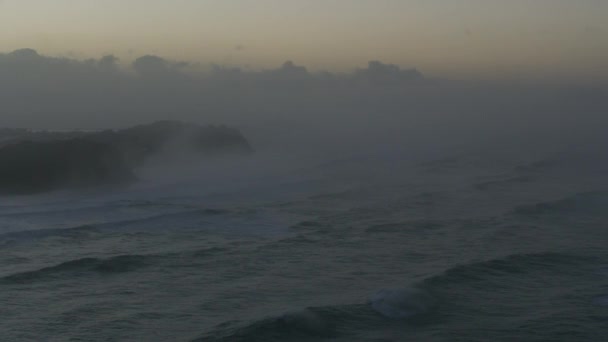 Aerial dawn Pacific Ocean Pillar Point Harbor Mavericks — Stock Video