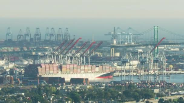 Vista aérea do estaleiro Los Angeles Harbor San Pedro — Vídeo de Stock