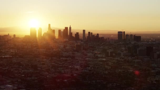 Αεροφωτογραφία με φωτοβολίδα Bunker Hill LA — Αρχείο Βίντεο