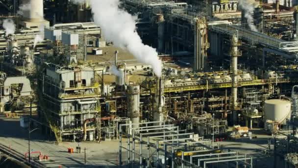 Flygfoto Los Angeles raffinaderi utsläpp växthusgaser — Stockvideo