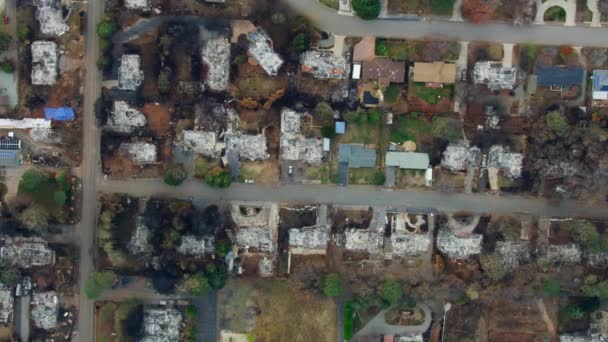 Vista aérea del bosque devastador Campfire Paradise California — Vídeo de stock