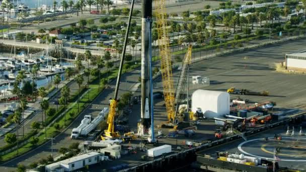 Exibição aérea foguete impulsionador Porto de Los Angeles — Vídeo de Stock