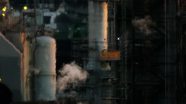 Vista aerea tramonto vapore foschia raffineria di Los Angeles — Video Stock