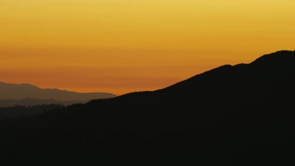 Aerial sunrise view Santa Monica mountains Los Angeles — Stock Video