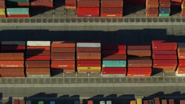 Вид с воздуха Склад в порту Лос-Анджелес — стоковое видео