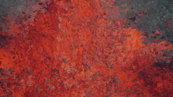 Vista aérea tierras poder naturalezas furia lava fundida — Vídeo de stock
