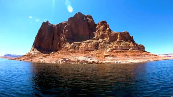 View Sandstone szikla formációk Lake Powell America — Stock videók