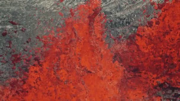 Luftbild Erden Macht Naturen Wut geschmolzene Lava — Stockvideo