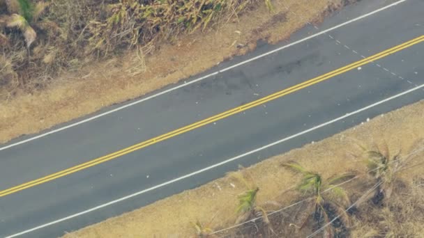 熔岩熔岩堵塞道路的空中景观 — 图库视频影像