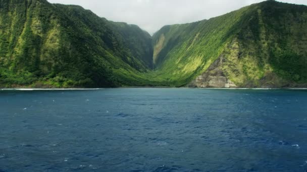 Vista aérea de la costa Jurásica de Big Island Hawaii — Vídeo de stock