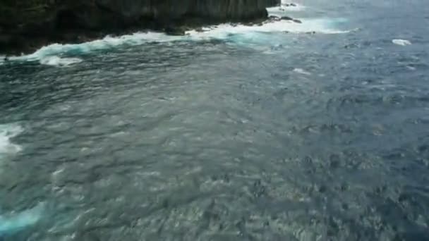 Vista aérea del bosque cascada Isla Grande Hawái América — Vídeo de stock