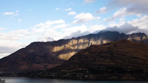 Zeitraffer-Ansicht Ferienanlage Lake Wakatipu Neuseeland — Stockvideo