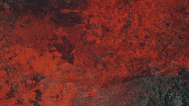 Widok z lotu ptaka Kilauea czerwony gorący wulkan magmowy aktywny — Wideo stockowe