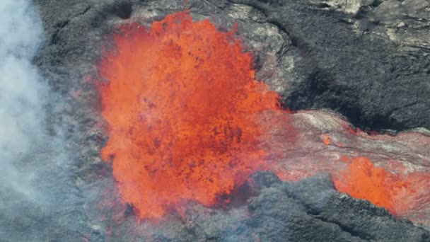 Vista aérea Terras poder naturezas fúria derretida lava — Vídeo de Stock