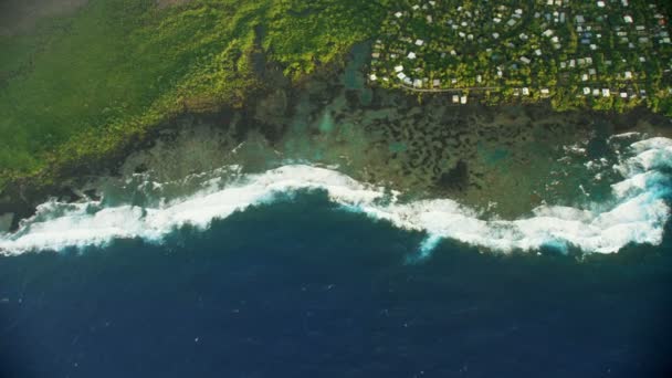 Letecký výhled na přístav Kapoho Bay Hawaii — Stock video