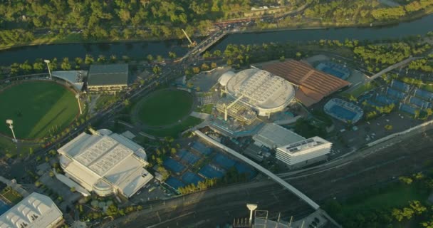 Вигляд з повітря Спортивні змагання в Мельбурні — стокове відео