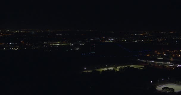 Luci illuminate vista aerea notturna Moorabbin Aeroporto Melbourne — Video Stock