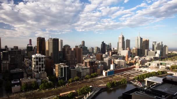 Czas upływa dojeżdżający podróży Flinders Street Station Melbourne — Wideo stockowe