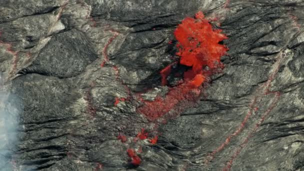 Luftbild Erden Macht Naturen Wut geschmolzene Lava — Stockvideo