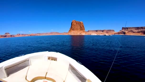 POV barco turístico crucero Lago Powell Utah EE.UU. — Vídeos de Stock