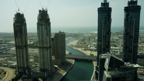 Dubai Deresi Su Kanalı Hoşgörü Köprüsü — Stok video