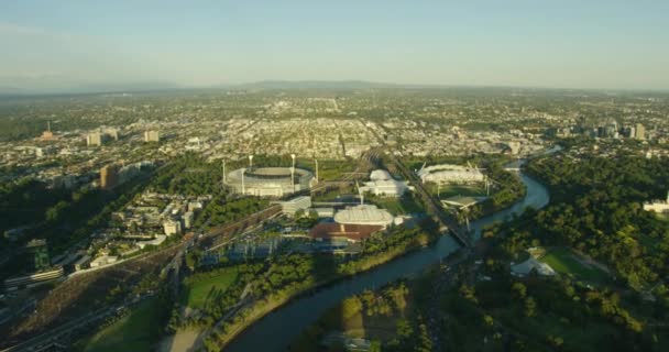 墨尔本公园体育和娱乐场所的空中景观 — 图库视频影像
