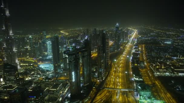 Pemandangan udara gedung pencakar langit Sheikh Zayed Road Dubai — Stok Video