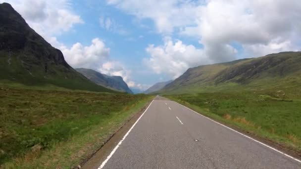 POVドライブGlence A82道路Buachaille｜Etive Mor — ストック動画