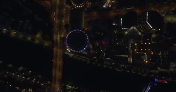 Vue Aérienne De La Nuit Lumières Illuminées Princes Bridge Melbourne — Video