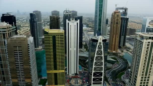 Aerial view of Almas Tower city Skyscrapers Dubai — Stock Video