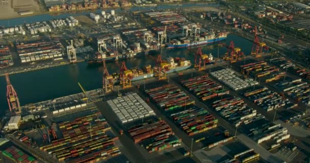 Containerschiffe Coode Island Melbourne aus der Luft — Stockvideo