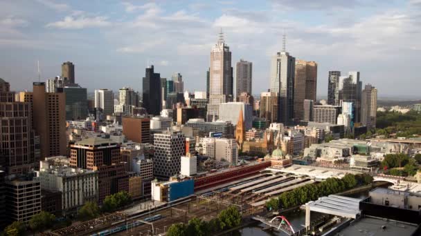 Time lapse Flinders Street Station Rio Yarra Melbourne — Vídeo de Stock